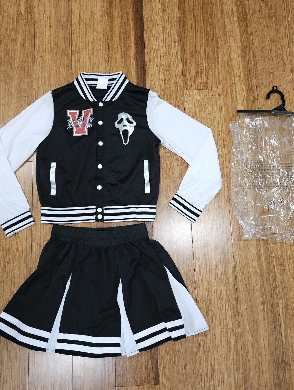 Ghostface Scream Varsity Cheerleader Costume Set Ghost Face XL 14/16